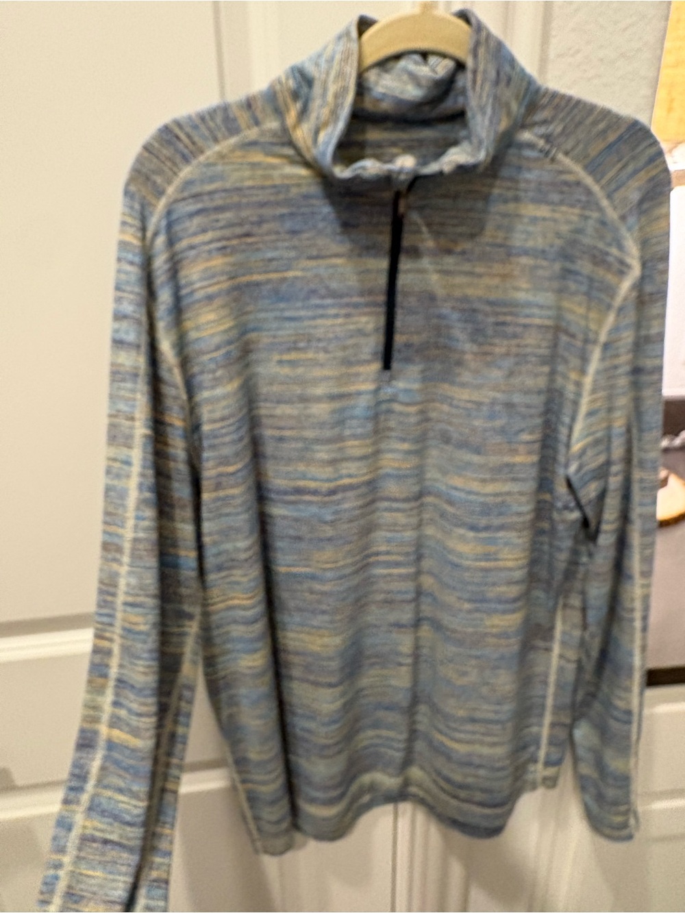 lululemon athletica Light Blue Marled Quarter-Zip Performance Jacket